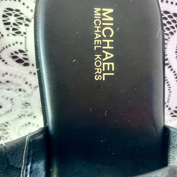SALE Michael Kors Black MK Slide Sandals - Picture 3 of 4